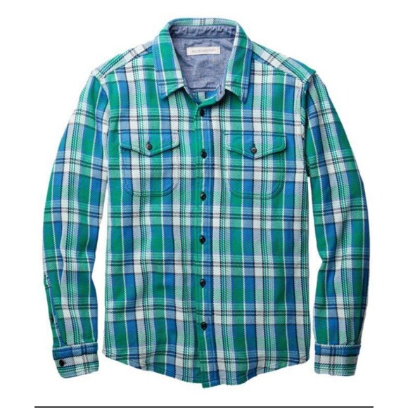 Outerknown New Blanket Shirt in Organic Ultramarine Green Arcadia XS / S - Picture 2 of 7